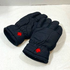 Black Thermal Fleece Lined Winter Ladies Gloves Small